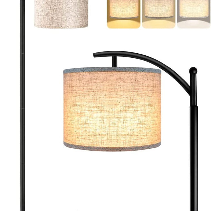 Golvlampa med 3 färgtemperaturer LED-lampa, golvlampa hög industriell golvlampa för läsning i sovrum, kontor, vit lampskärm ingår