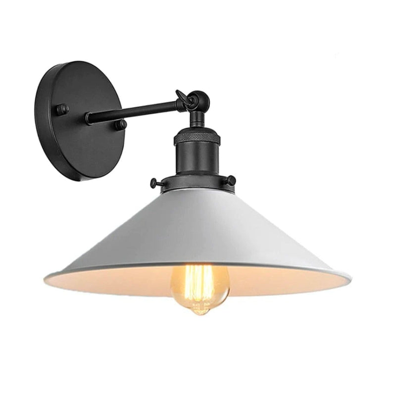 Vit Industriell Vintage Vägglampa