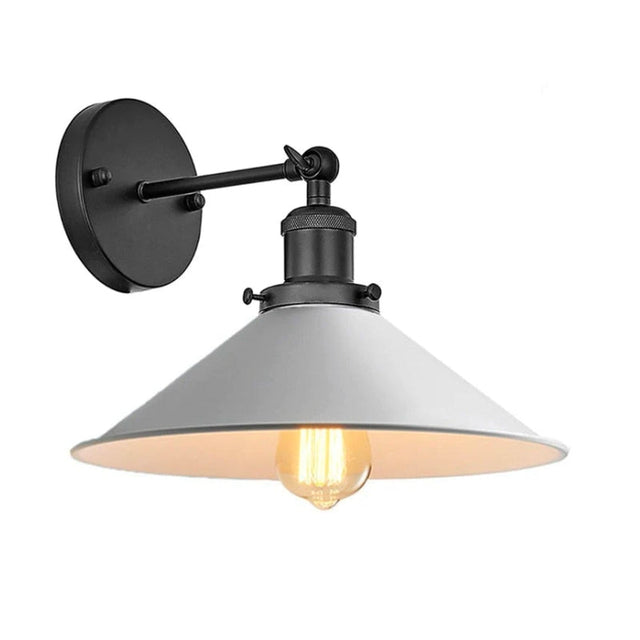 Vit Industriell Vintage Vägglampa
