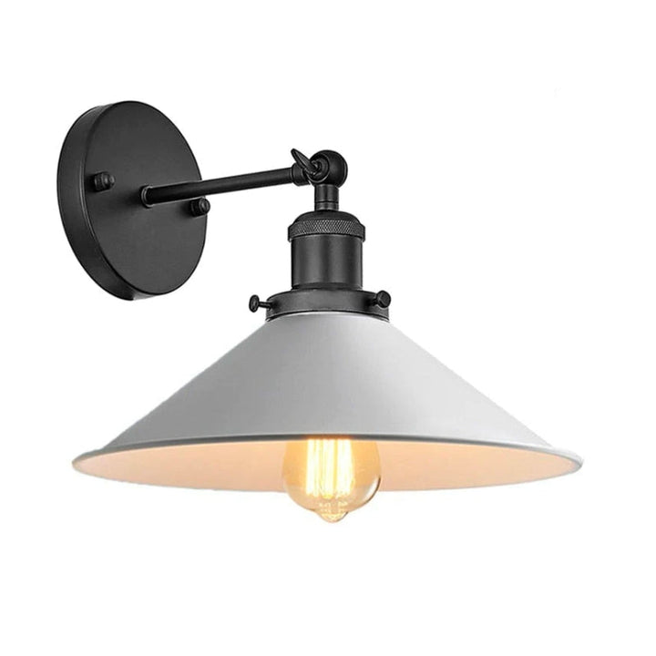 Vit Industriell Vintage Vägglampa
