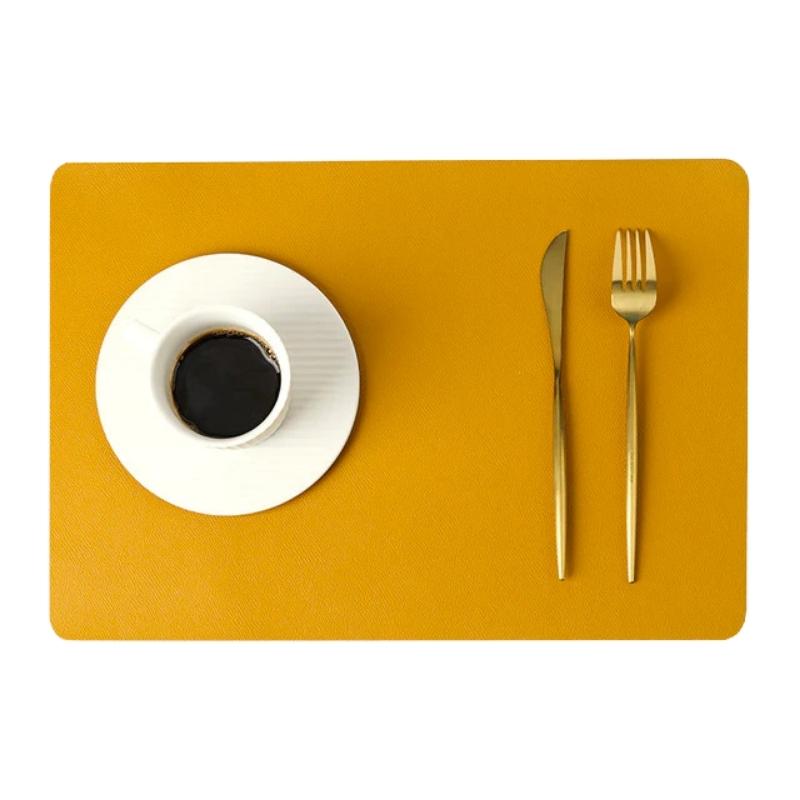 Moderna rektangulära vattentäta PU-läder placemats
