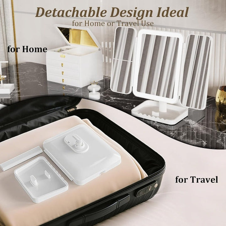 Tri-Fold LED Sminkspegel