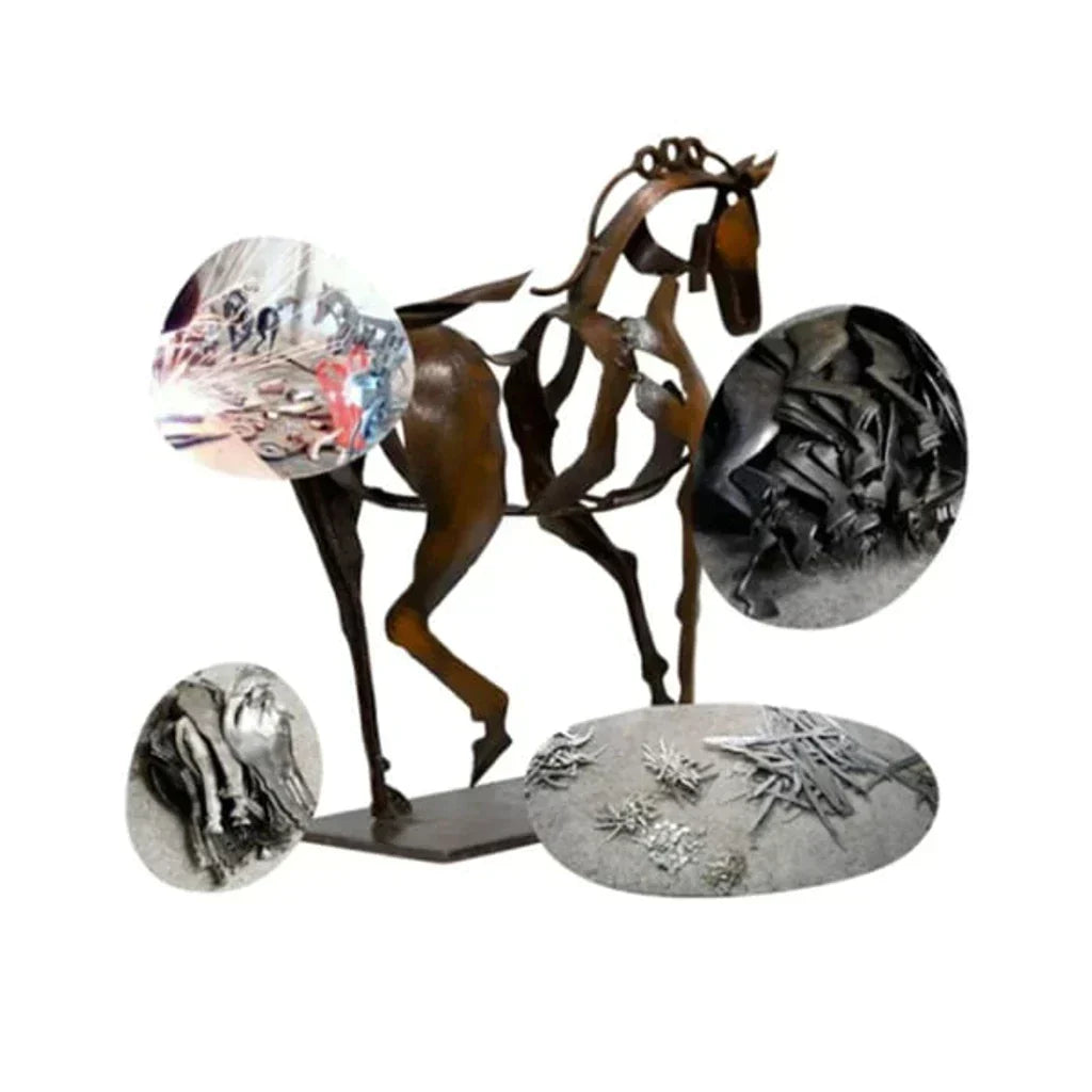Hästs skulptur - AdonisMetal - Rustik Elegans - Tidlös Dekorativ Bit