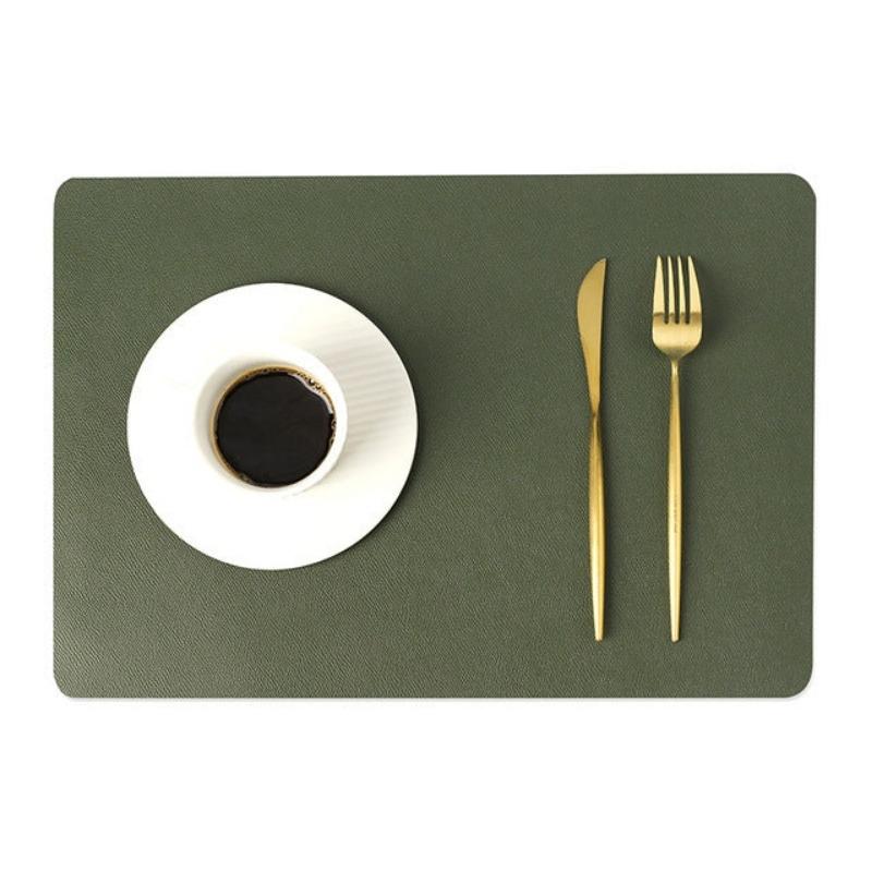 Moderna rektangulära vattentäta PU-läder placemats