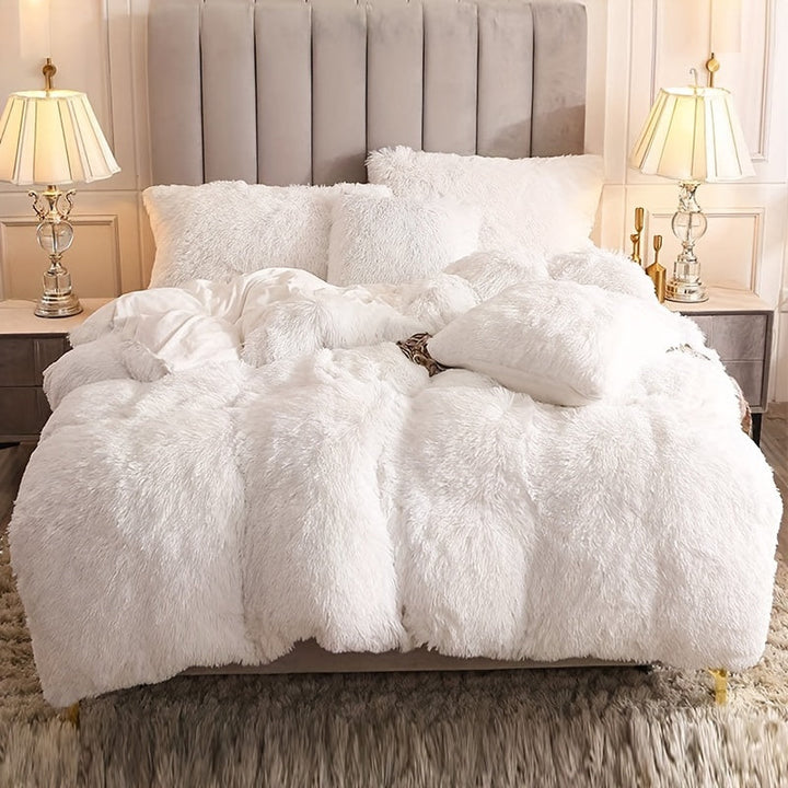 Ultra Soft Plush Duvet Cover Set with Zipper - Luxury &amp; Comfort
