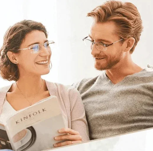 Progressiva läsglasögon med hög hårdhet och filter mot blått ljus för avstånds- och närseende
