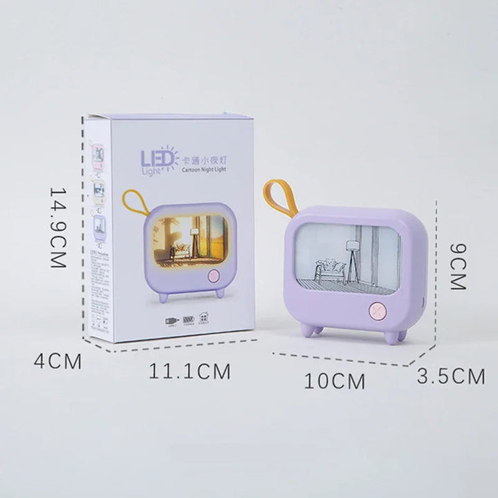 Mini TV-målning LED-nattlampa