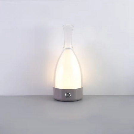 Vinflaska Skrivbordslampa med Bluetooth-högtalare – Uppladdningsbar Modern Nattlampa