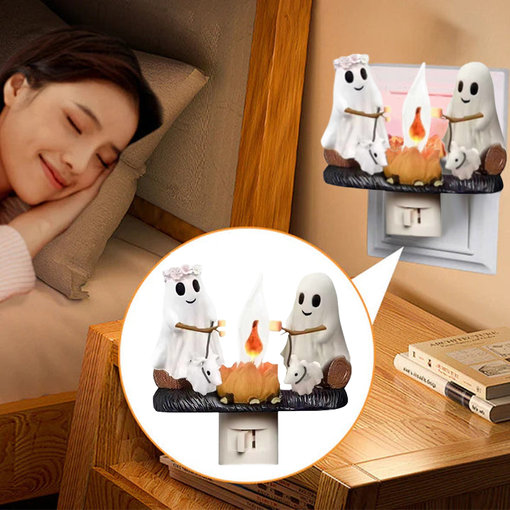 Spökljus med fladdrande nattlampa ️‍