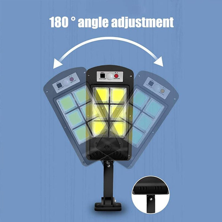 200W Utomhus Solar LED Lampa med Fjärrkontroll, Rörelse- och Skymningssensor