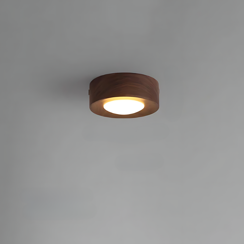 Valnöts taklampa med LED spotlight