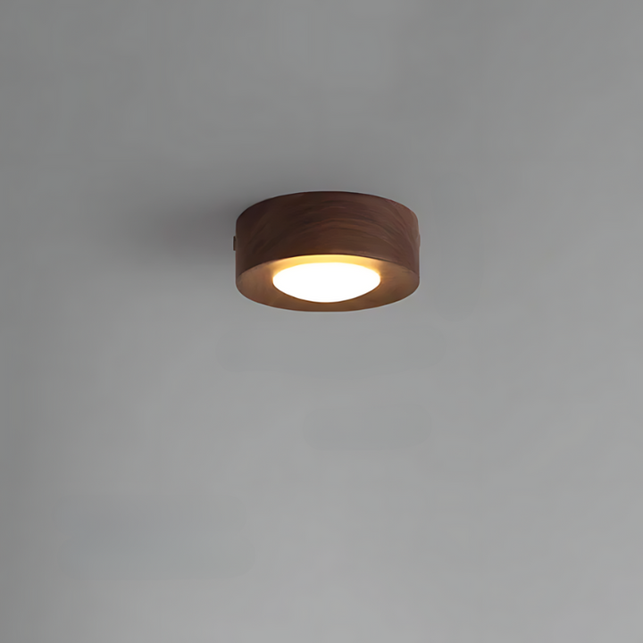 Valnöts taklampa med LED spotlight