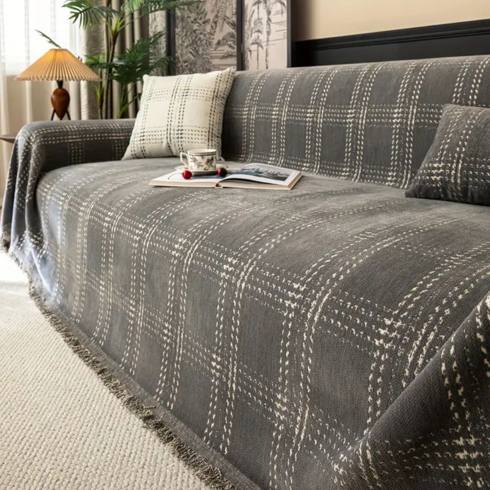 Chesterfield Rutig Sofföverdrag