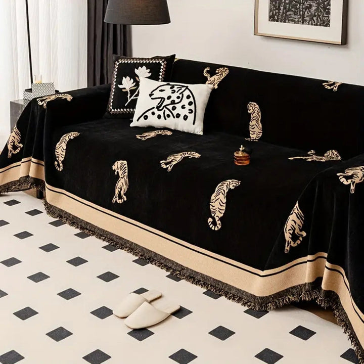 Safari Tiger Chenille Soffskydd