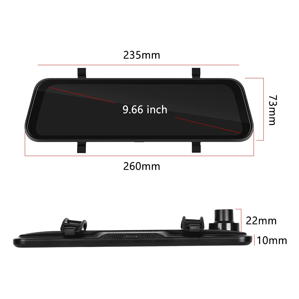 VisionMirror Pro – Ultra HD Spegel Dash Cam med Trådlös CarPlay &amp; Android Auto