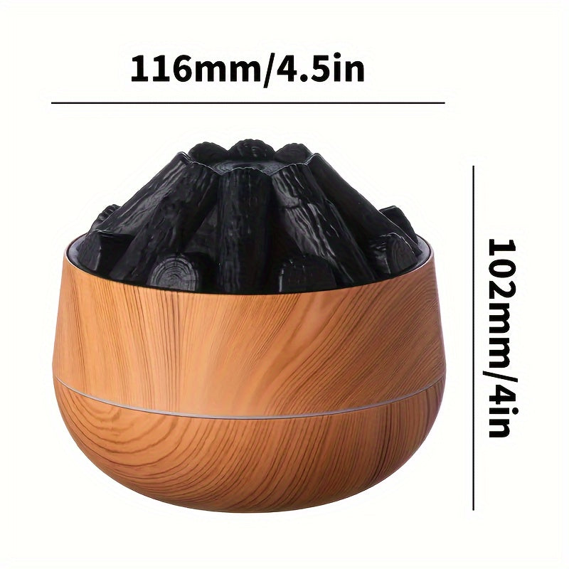 Elddiffusor - Mini simulerad kolbrasa luftfuktare med realistisk flammeffekt