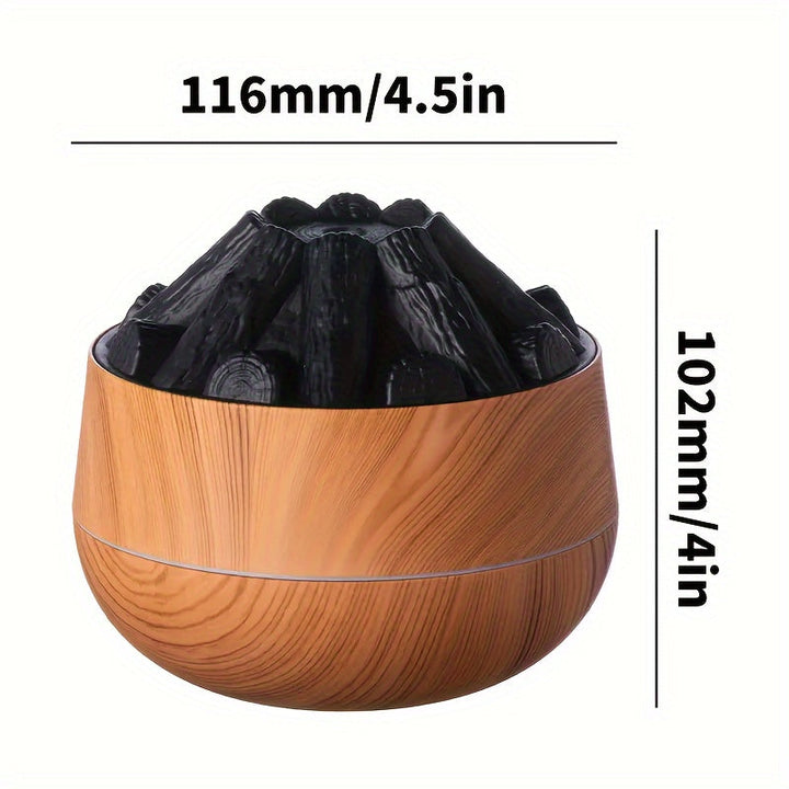 Elddiffusor - Mini simulerad kolbrasa luftfuktare med realistisk flammeffekt