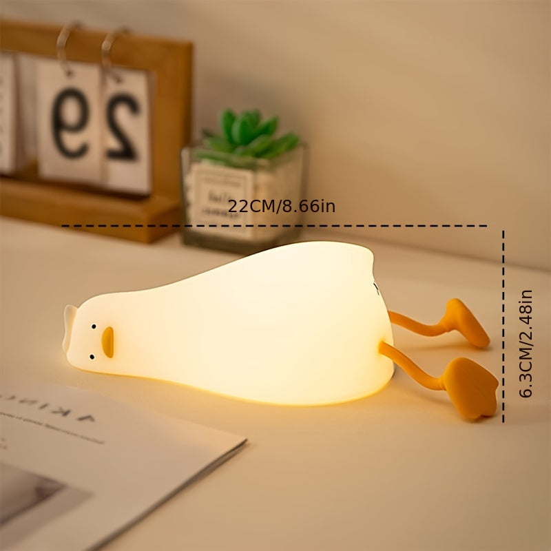 Sovande Anka Lampa - Uppladdningsbar Dimbar Silikon Nattlampa