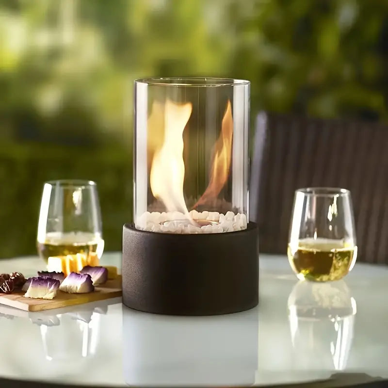 Stilren &amp; modern bordslampa med eld