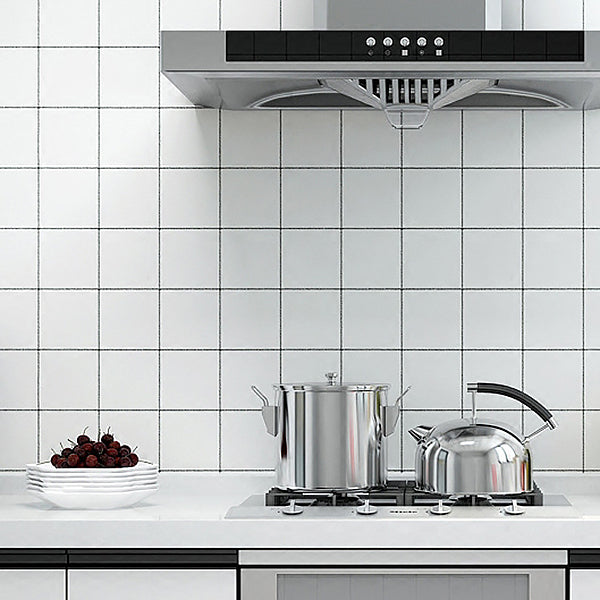 Vit Peel &amp; Stick Tile Spegel Plast Nät Tapet för Kök och Badrum