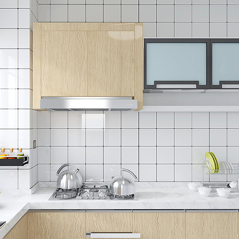 Vit Peel &amp; Stick Tile Spegel Plast Nät Tapet för Kök och Badrum