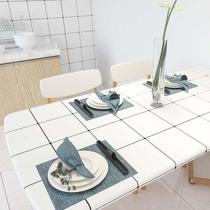 Vit Peel &amp; Stick Tile Spegel Plast Nät Tapet för Kök och Badrum