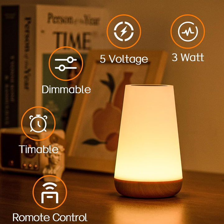 Nattljus, LED Touch Sänglampa, 13 RGB Färger som Växlar