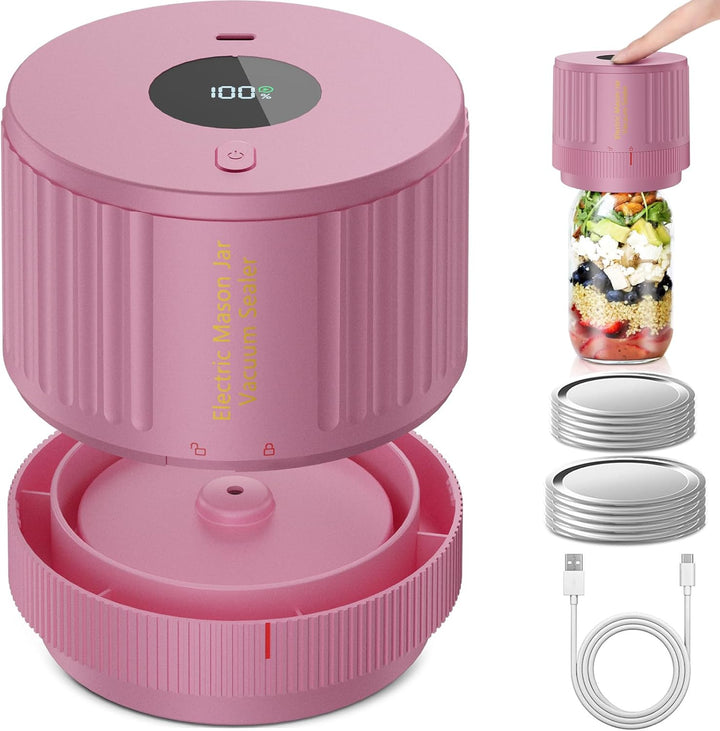 Elektrisk Mason Jar Vakuumförseglare Set - Bevara Fräschören Snabbt!