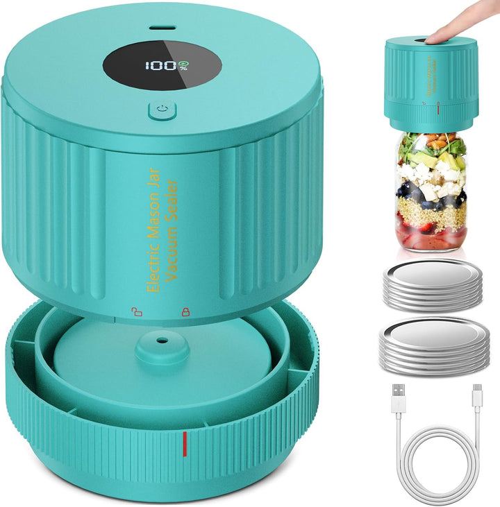 Elektrisk Mason Jar Vakuumförseglare Set - Bevara Fräschören Snabbt!