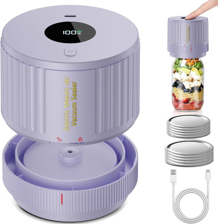 Elektrisk Mason Jar Vakuumförseglare Set - Bevara Fräschören Snabbt!