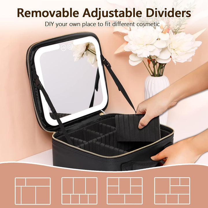 Lyxig Makeup Organizer med Belyst Spegel