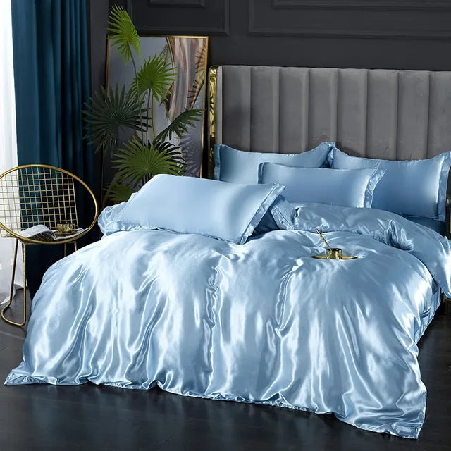 Lyxigt Siden Satin Sängkläder Set - SilkElegance