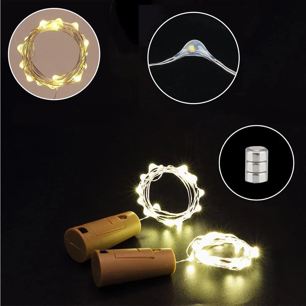 LED Flaska Ljus Kork Natt Ljus DIY Dekor |