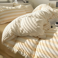 Elenorra Klassisk Randig Sängkläder Set 4 delar Duvet Överdrag Lakan