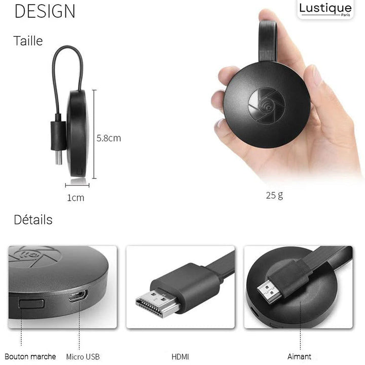 Trådlös HDMI Display Adapter | MediaLink 1080P WiFi Skärm Spegling för Android, iOS, Windows &amp; Mac