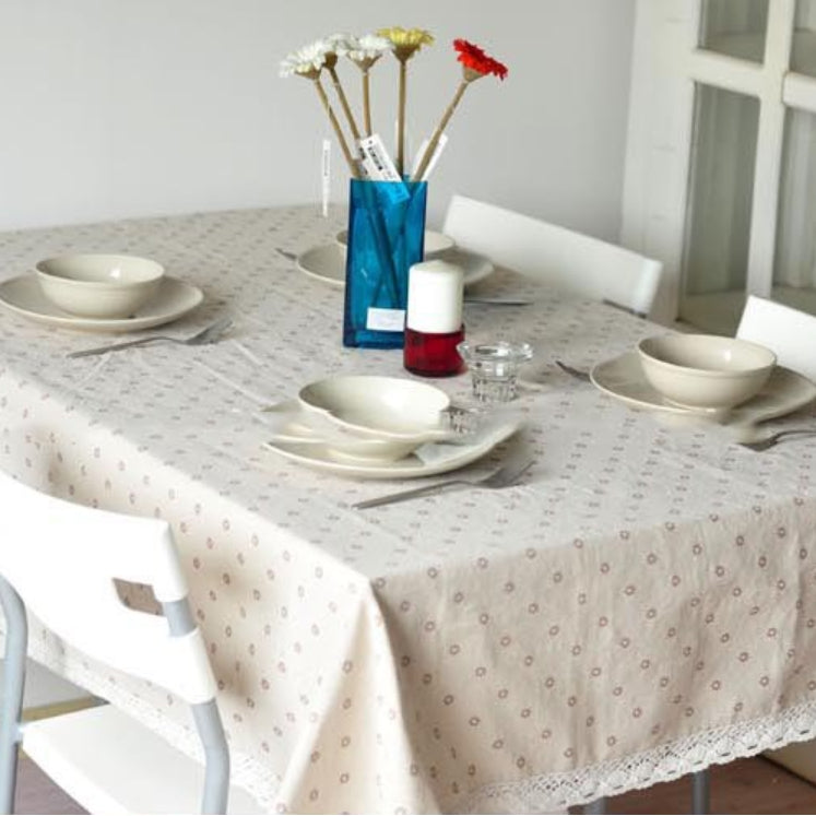 Daisy Print Bomull-Linne Duk