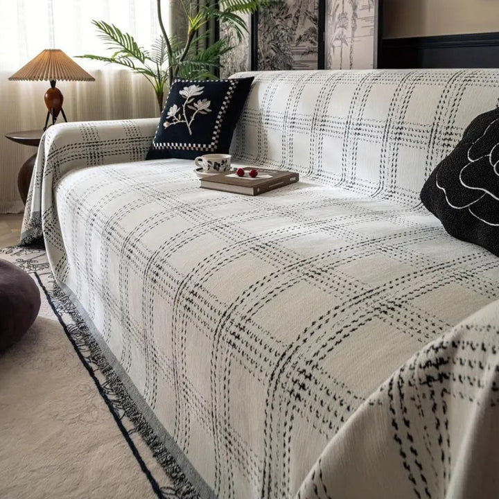Chesterfield Rutig Sofföverdrag