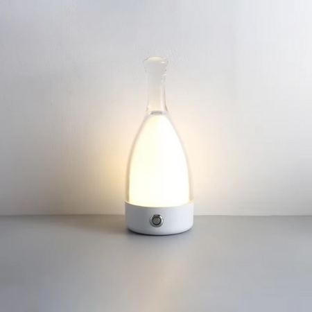 Vinflaska Skrivbordslampa med Bluetooth-högtalare – Uppladdningsbar Modern Nattlampa