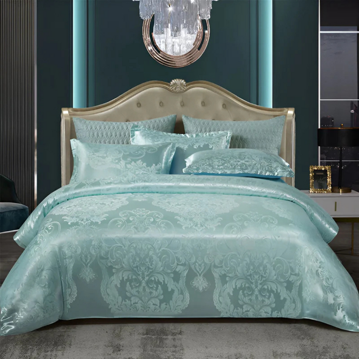 Ljuvlig Satin Duvet Cover med Blommönster
