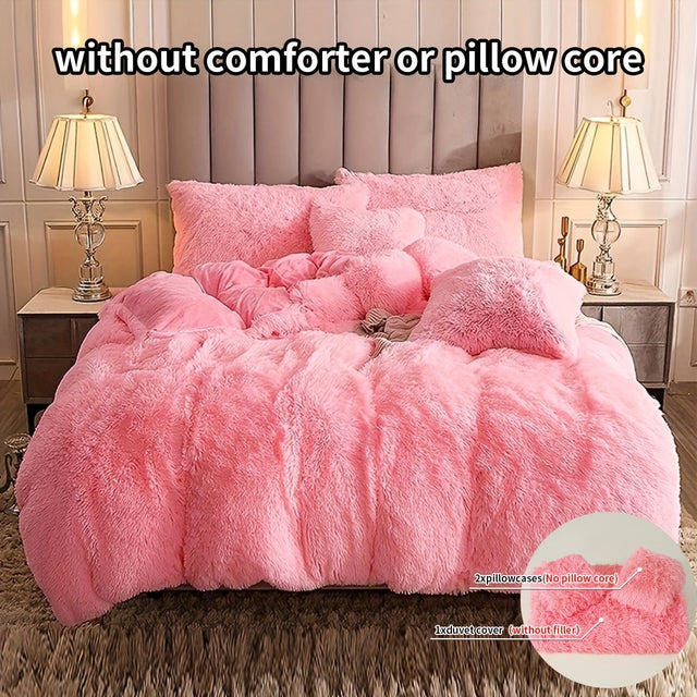 Ultra Soft Plush Duvet Cover Set with Zipper - Luxury & Comfort