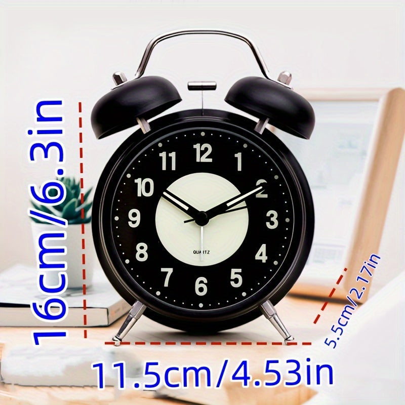 LuminousTime - Elegant Metall Väckarklocka med Mjuk Belysning för Fridfulla Mornar och Nätter