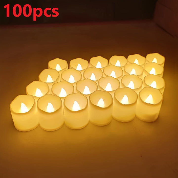 24/50/100 Pack flameless LED-ljus – batteridrivna blinkande värmeljus, rökfria och romantiska för bröllop och förlovningar