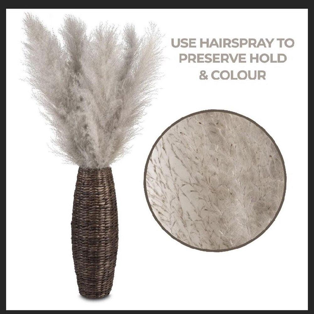 80 cm naturlig, verklig torkad pampasgräsbukett (vit / beige / grå) │ fluffig fjäder för modern boho heminredning