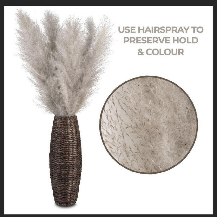 80 cm naturlig, verklig torkad pampasgräsbukett (vit / beige / grå) │ fluffig fjäder för modern boho heminredning