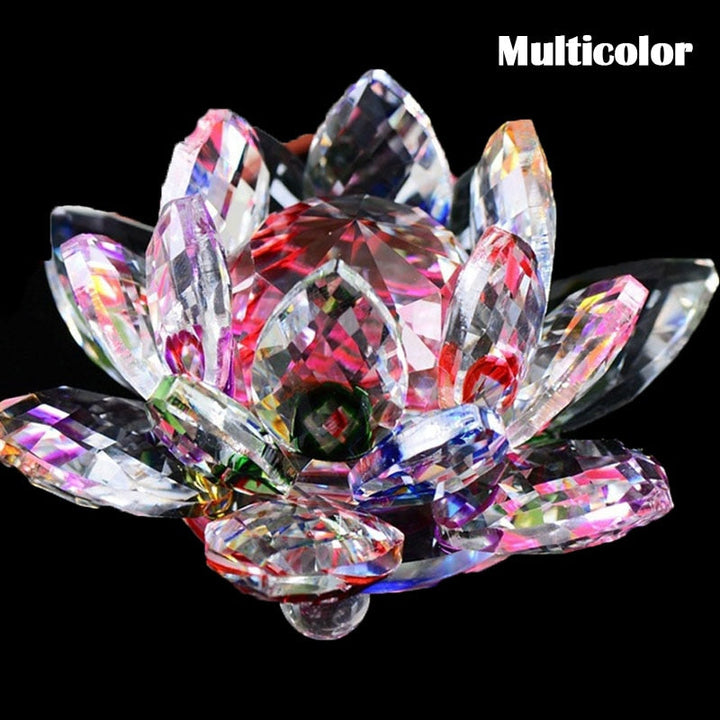 80Mm Kvarts Kristaller Lotus Blomma Hantverk Glas Fengshui Smycken Helande Kristaller Hem Fest Wicca Dekor Yoga Gåvor Souvenir