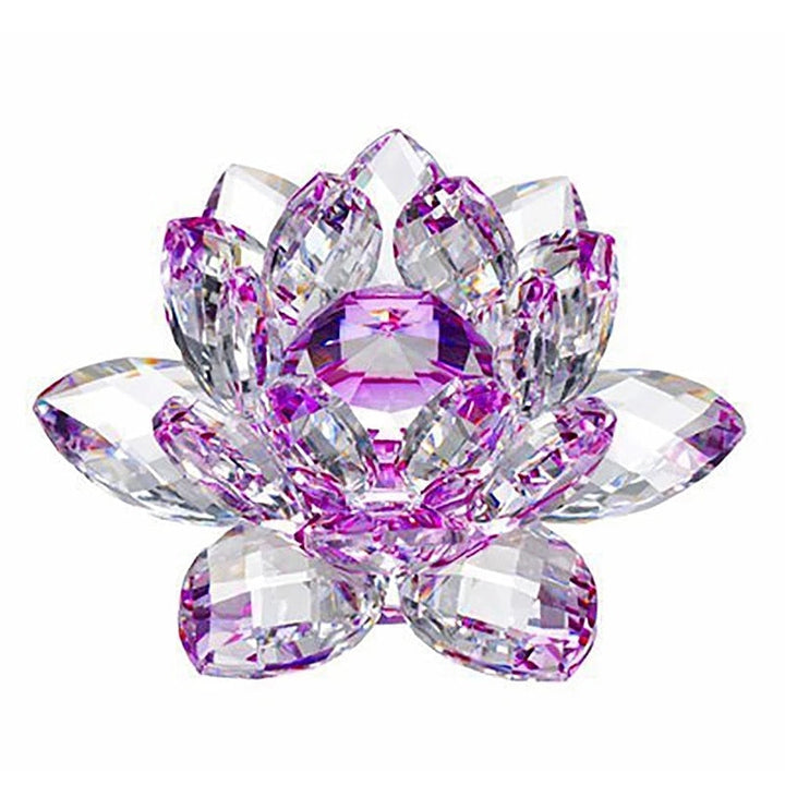 80Mm Kvarts Kristaller Lotus Blomma Hantverk Glas Fengshui Smycken Helande Kristaller Hem Fest Wicca Dekor Yoga Gåvor Souvenir