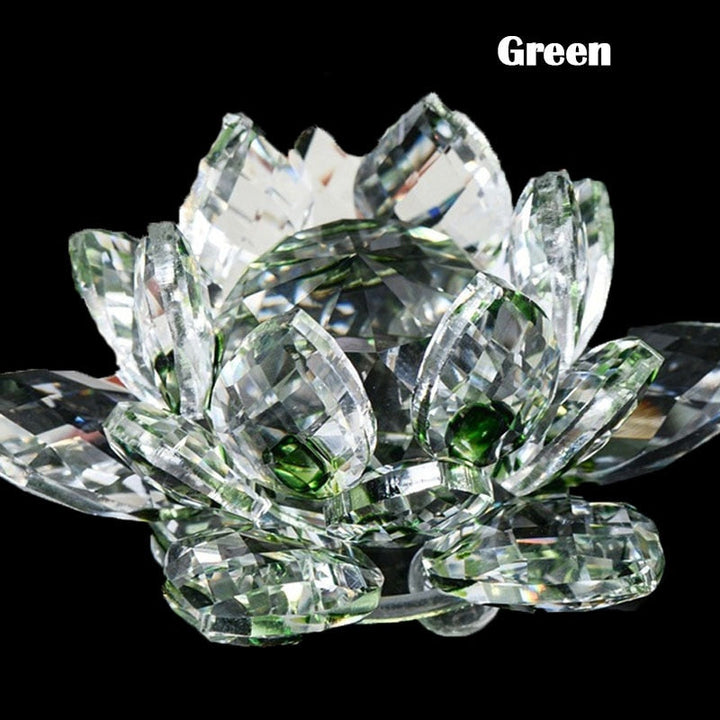 80Mm Kvarts Kristaller Lotus Blomma Hantverk Glas Fengshui Smycken Helande Kristaller Hem Fest Wicca Dekor Yoga Gåvor Souvenir