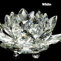 80Mm Kvarts Kristaller Lotus Blomma Hantverk Glas Fengshui Smycken Helande Kristaller Hem Fest Wicca Dekor Yoga Gåvor Souvenir