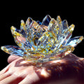 80Mm Kvarts Kristaller Lotus Blomma Hantverk Glas Fengshui Smycken Helande Kristaller Hem Fest Wicca Dekor Yoga Gåvor Souvenir