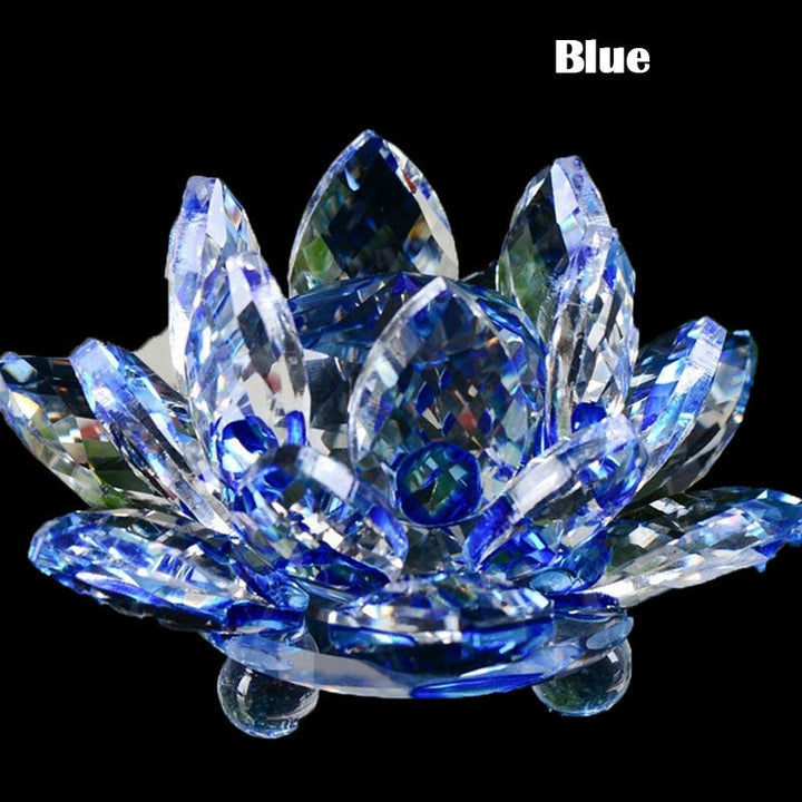 80Mm Kvarts Kristaller Lotus Blomma Hantverk Glas Fengshui Smycken Helande Kristaller Hem Fest Wicca Dekor Yoga Gåvor Souvenir